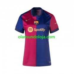 Camisola FC Barcelona Mulher Equipamento Primeiro 2024-2025 Manga Curta